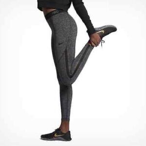 Nike Pro Hypercool Grey and Black Space dyed Neutral mesh tights leggings